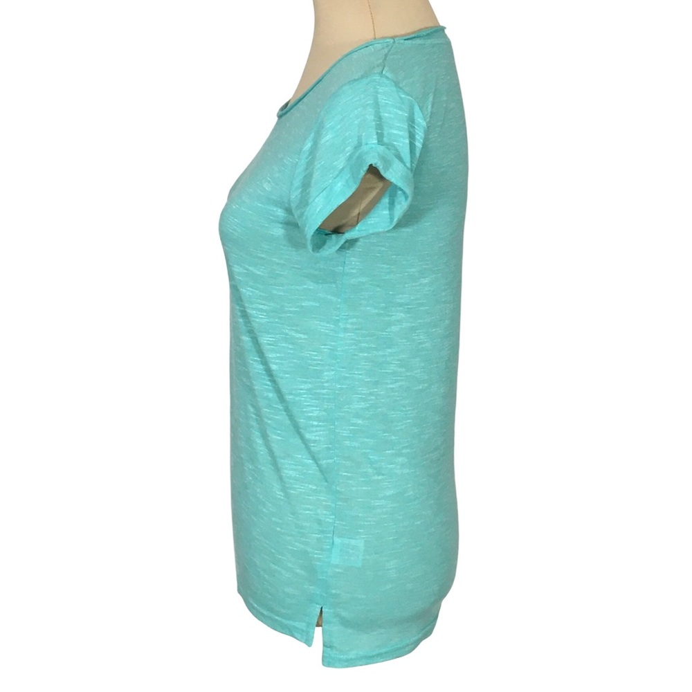 SO Light Aquamarine Heathered Short-Sleeved Scoop Neck T-shirt, Juniors' Small - Picture 2 of 8